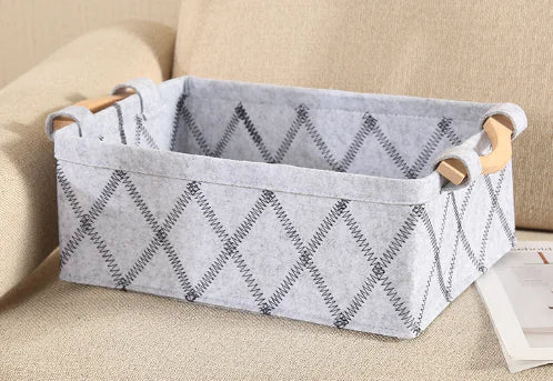 Japanese Felt Storage Basket for Desk Organization