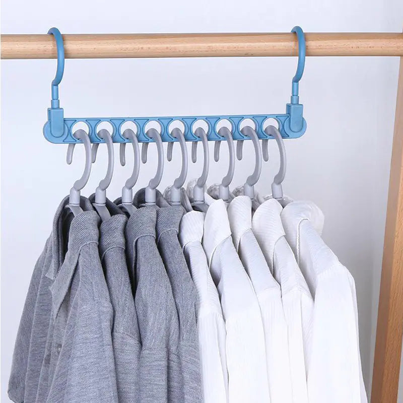 Nine-Hole Clothes Hanger for Closet Organization