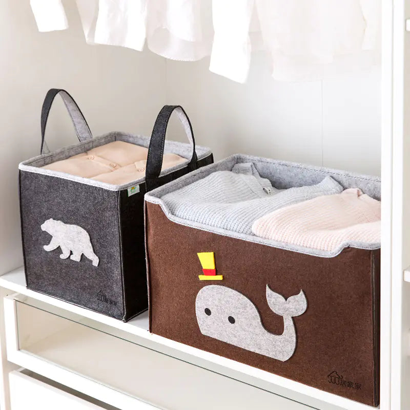 Felt Storage Basket and Box for Clothes Organization