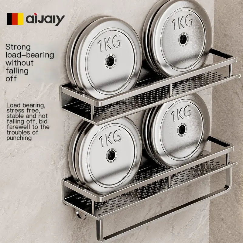 Wall-Mounted Bathroom Storage Rack for Easy Organization