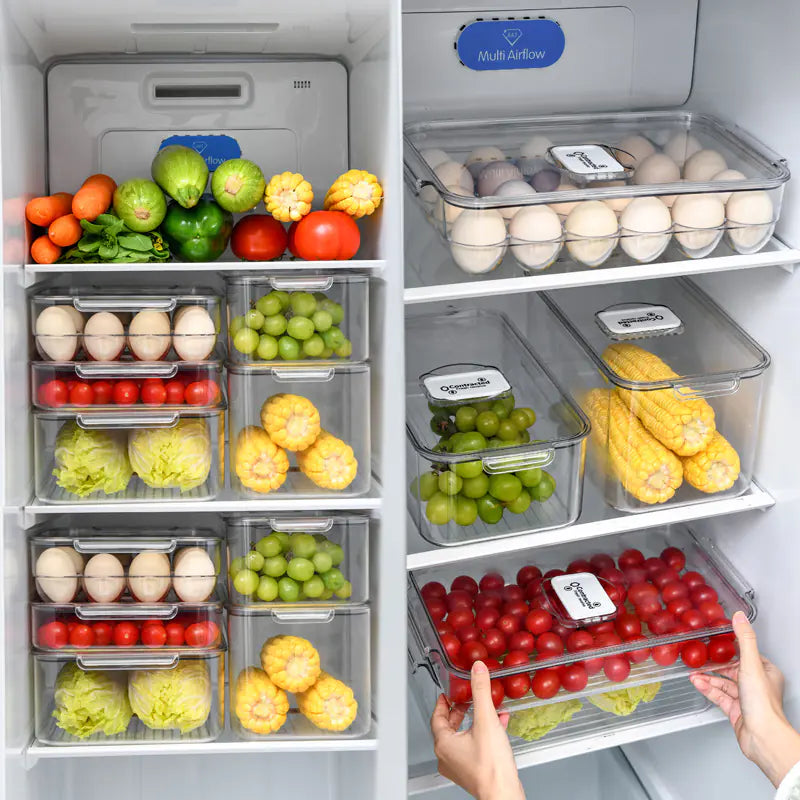 Refrigerator Storage Box for Food Organization and Eggs