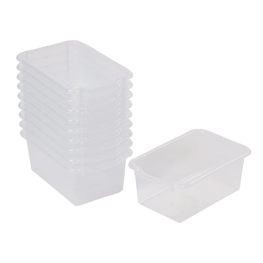 ECR4Kids Scoop Front Storage Bins Multipurpose Organization Clear 10-Piece