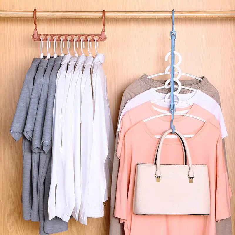 Nine-Hole Clothes Hanger for Closet Organization